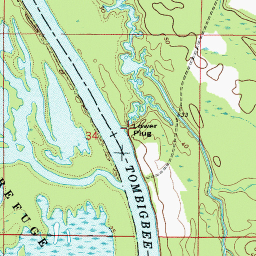 Topographic Map of Lower Plug, AL
