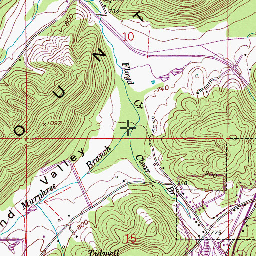 Topographic Map of Lower Sand Valley, AL
