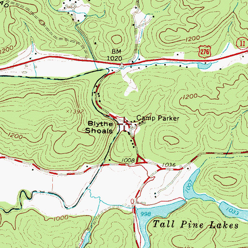 Topographic Map of Blythe Shoals, SC