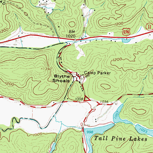 Topographic Map of Blythe Shoals, SC