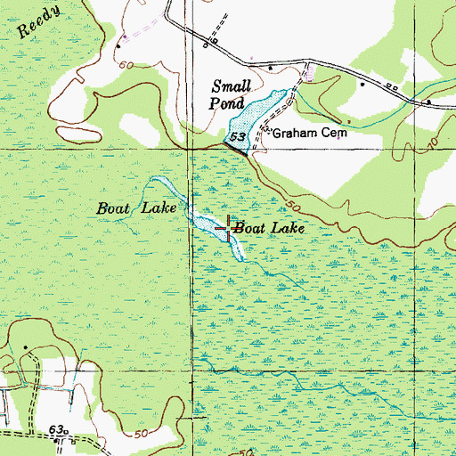 Topographic Map of Boat Lake, SC