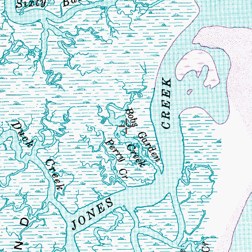 Topographic Map of Bobs Garden Creek, SC