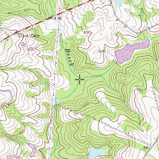 Topographic Map of Bog Branch, SC