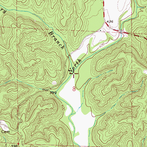Topographic Map of Lowery Branch, AL