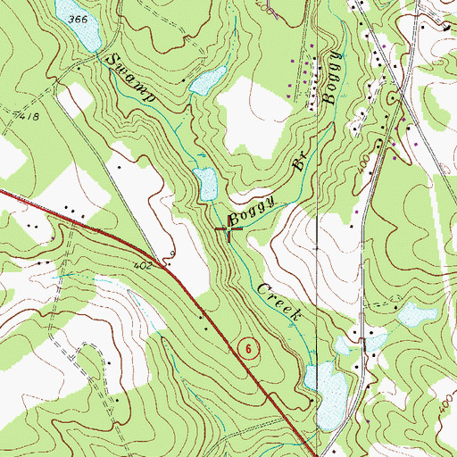 Topographic Map of Boggy Branch, SC