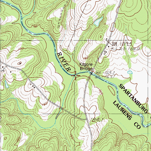Topographic Map of Boggy Creek, SC