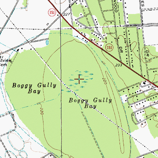 Topographic Map of Boggy Gully Bay, SC