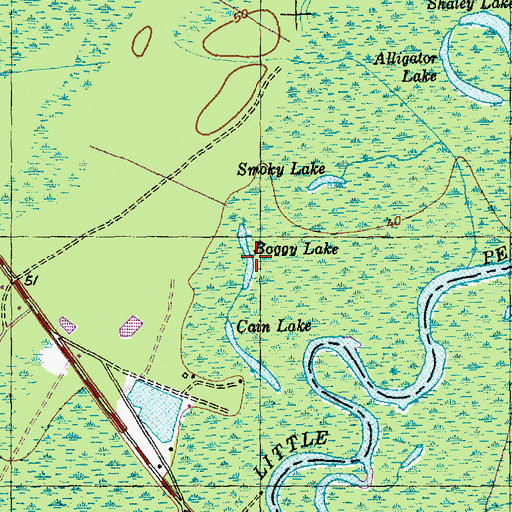 Topographic Map of Boggy Lake, SC