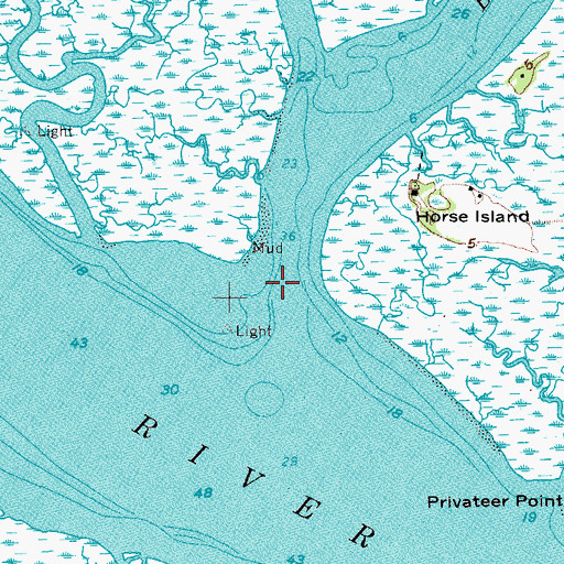 Topographic Map of Bohicket Creek, SC