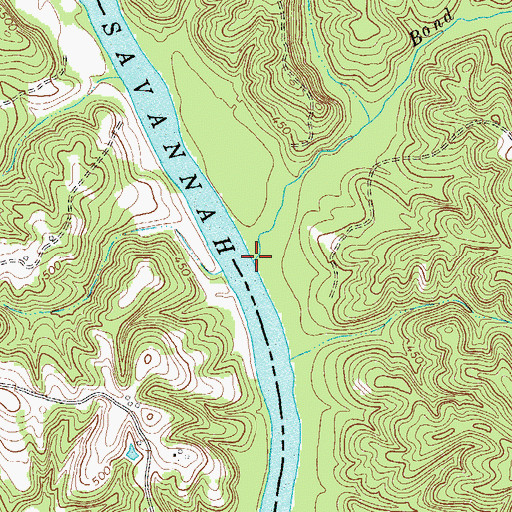 Topographic Map of Bond Creek, SC