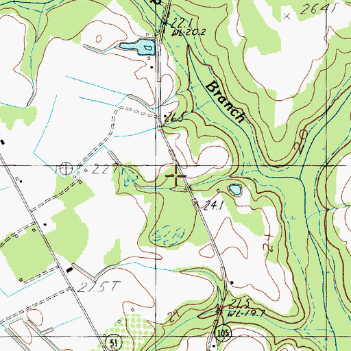 Topographic Map of Booger Pond, SC