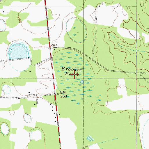 Topographic Map of Booker Pond, SC