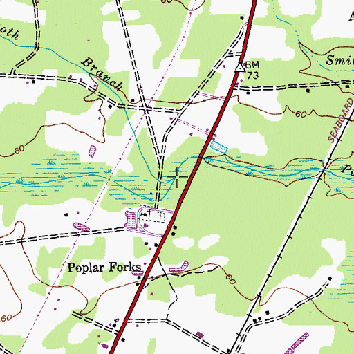 Topographic Map of Booth Branch, SC