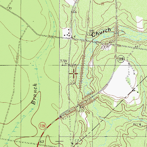 Topographic Map of Bostic Cemetery, SC