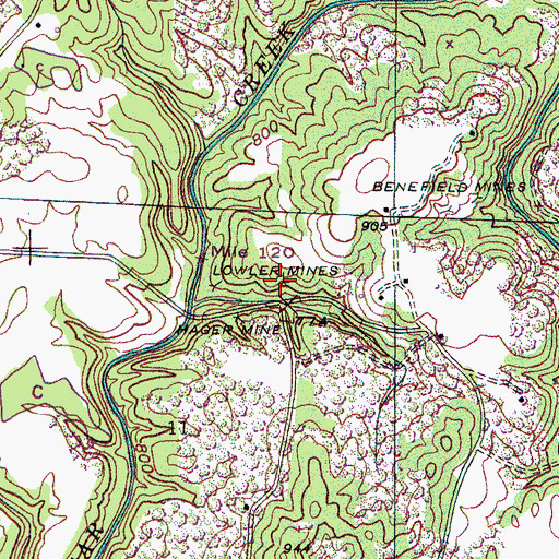 Topographic Map of Lowler Mines, AL
