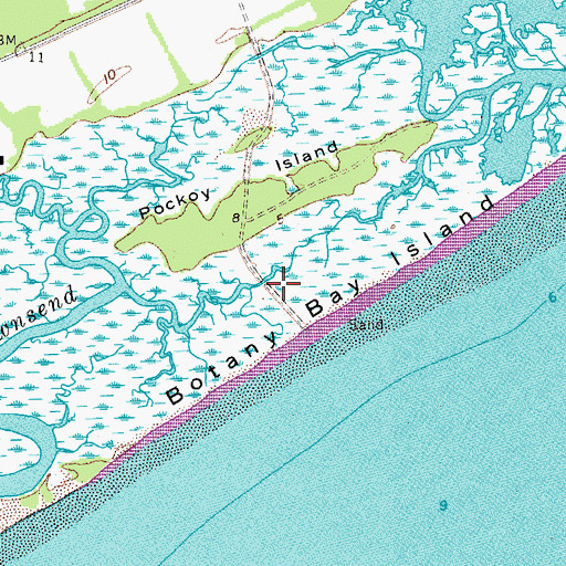 Topographic Map of Botany Bay Island, SC