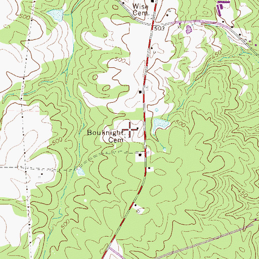 Topographic Map of Bouknight Cemetery, SC