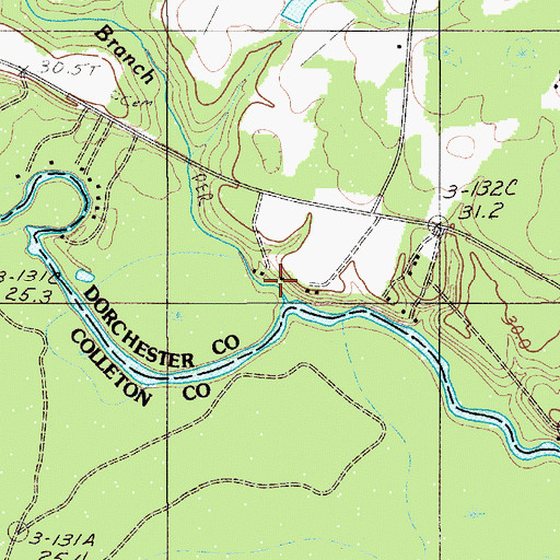 Topographic Map of Box Branch, SC
