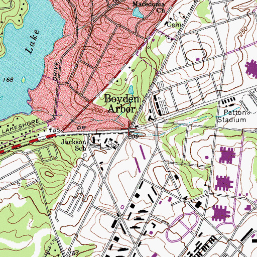 Topographic Map of Boyden Arbor, SC