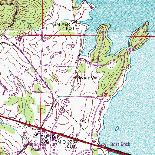 Topographic Map of Lowry Cemetery, AL