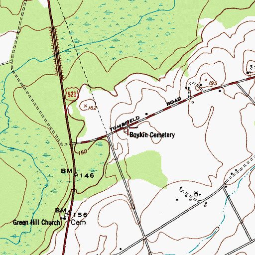 Topographic Map of Boykin Cemetery, SC