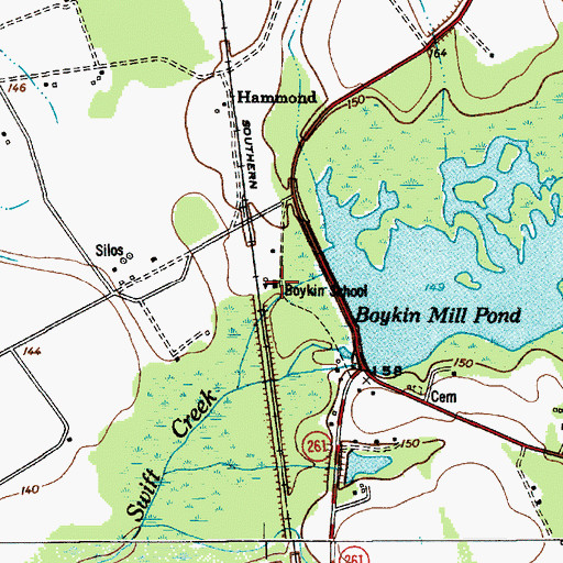 Topographic Map of Boykin School, SC