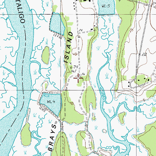 Topographic Map of Brays Island, SC