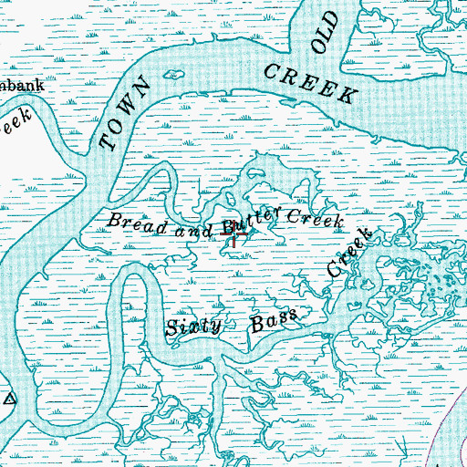 Topographic Map of Bread and Butter Creek, SC