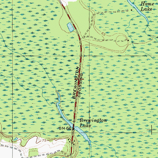 Topographic Map of Brewington Crossing, SC