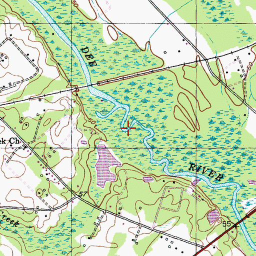 Topographic Map of Briar Creek, SC