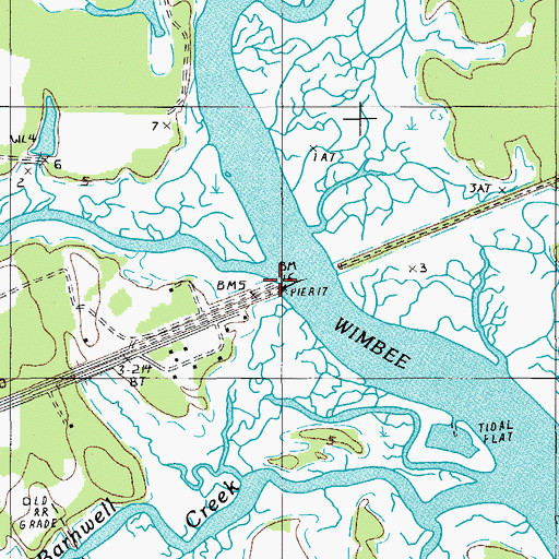 Topographic Map of Briars Creek, SC
