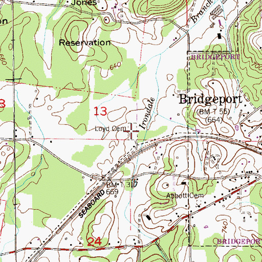 Topographic Map of Loyd Cemetery, AL
