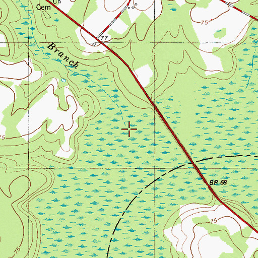 Topographic Map of Briner Branch, SC