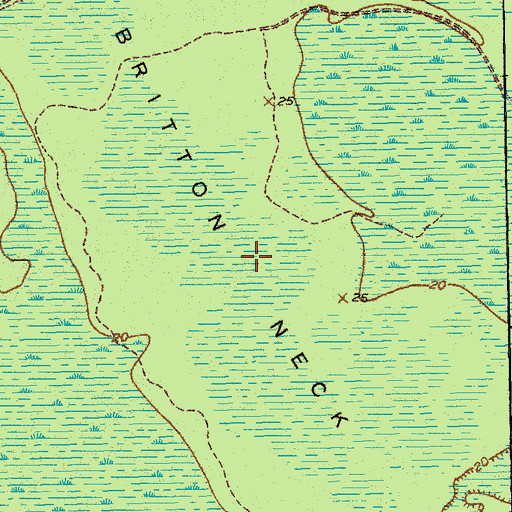 Topographic Map of Britton Neck, SC