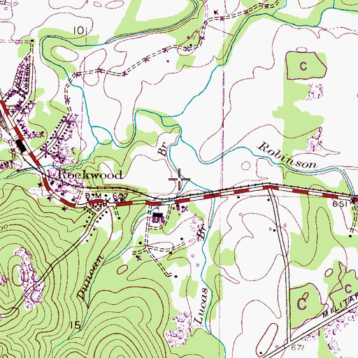 Topographic Map of Lucas Branch, AL