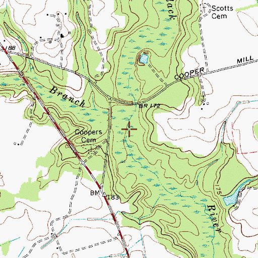 Topographic Map of Broad Branch, SC