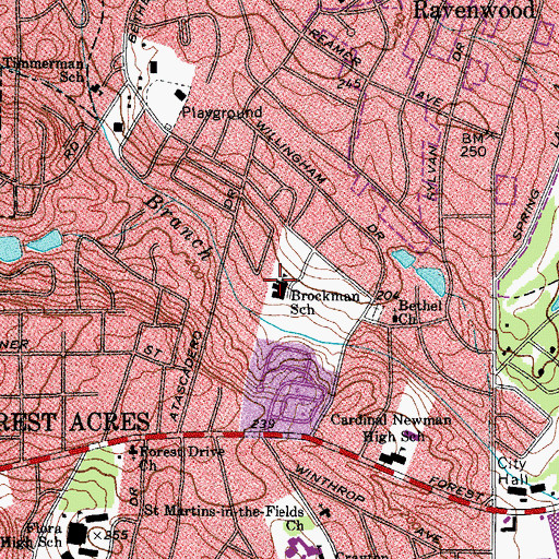Topographic Map of Brockman School, SC