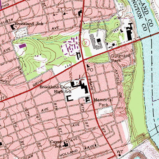 Topographic Map of Brookland-Cayce High School, SC