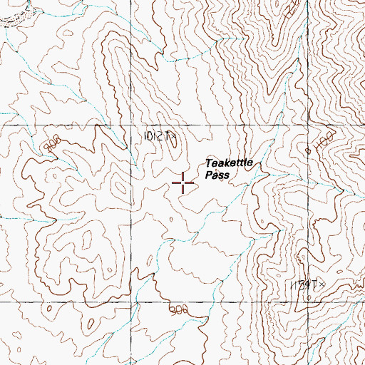 Topographic Map of Teakettle Pass, AZ