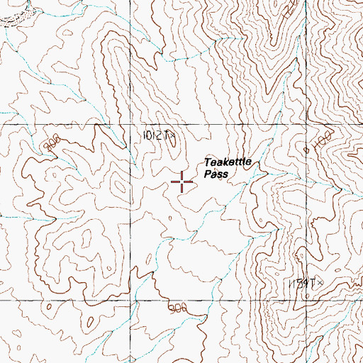 Topographic Map of Teakettle Pass, AZ