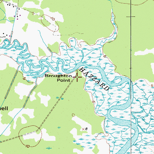Topographic Map of Broughton Point, SC