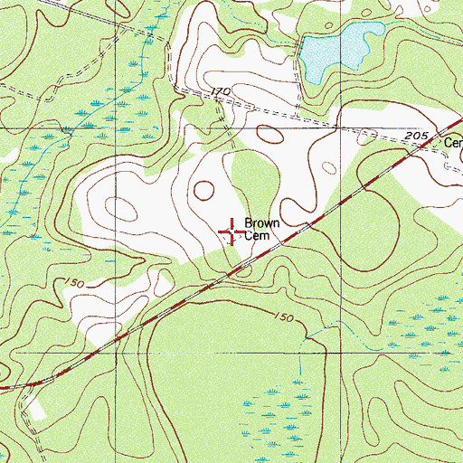 Topographic Map of Brown Cemetery, SC