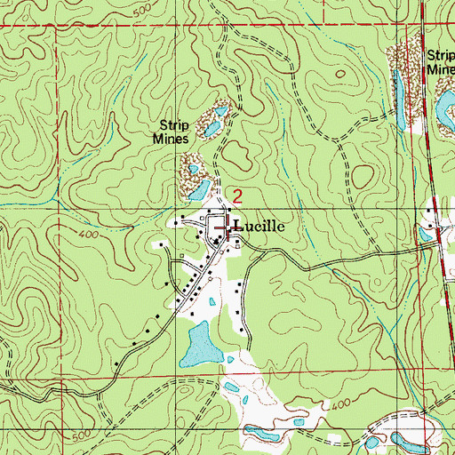 Topographic Map of Lucille, AL