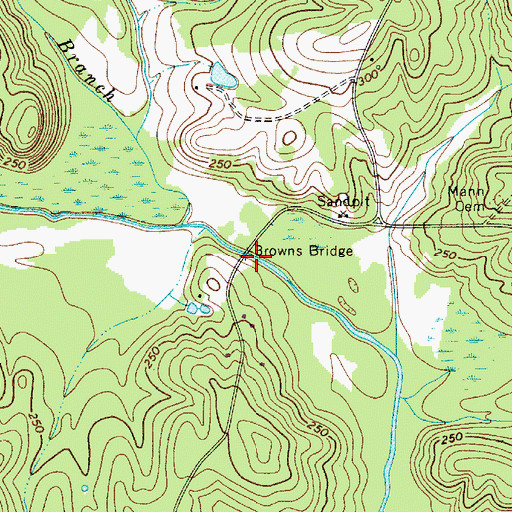 Topographic Map of Browns Bridge, SC