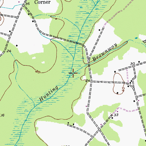 Topographic Map of Brownway Branch, SC