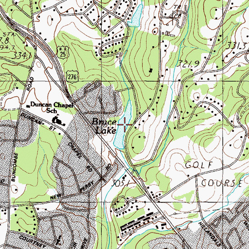 Topographic Map of Bruce Lake, SC