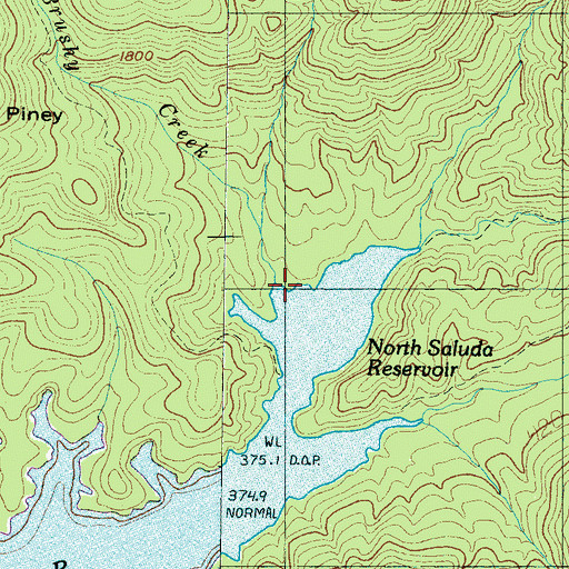Topographic Map of Brushy Creek, SC