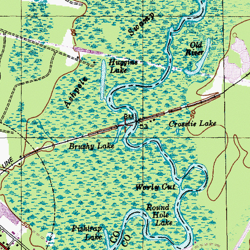 Topographic Map of Brushy Lake, SC