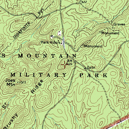 Topographic Map of Brushy Ridge, SC