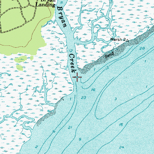 Topographic Map of Bryan Creek, SC